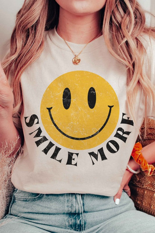 Smile More Happy Face Graphic Tee – Fun & Trendy Casual T-Shirt