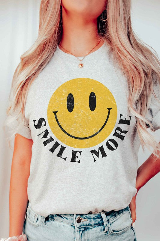 Smile More Happy Face Graphic Tee – Fun & Trendy Casual T-Shirt