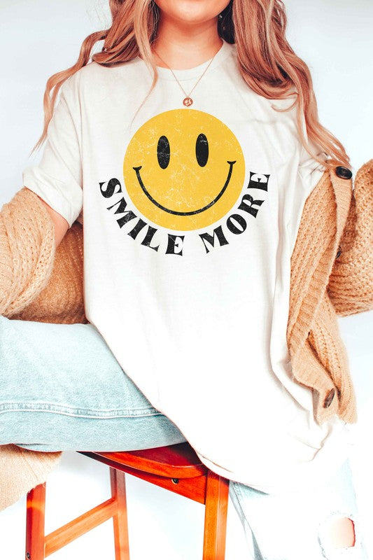 Smile More Happy Face Graphic Tee – Fun & Trendy Casual T-Shirt