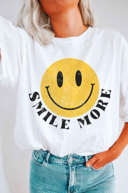 Smile More Happy Face Graphic Tee – Fun & Trendy Casual T-Shirt