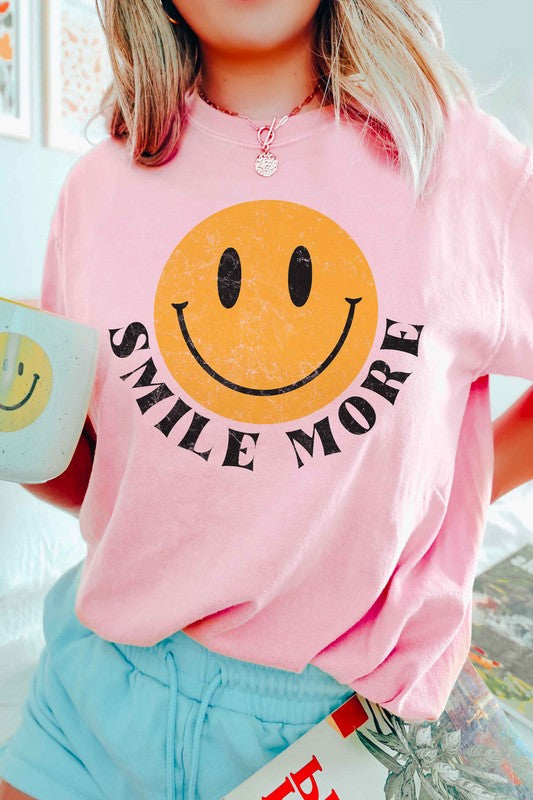 Smile More Happy Face Graphic Tee – Fun & Trendy Casual T-Shirt