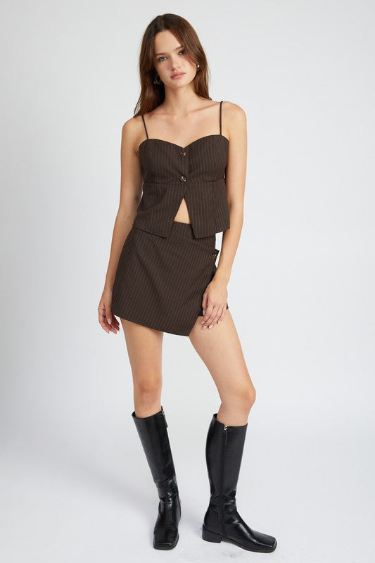 Spaghetti Strap Pinstripe Top