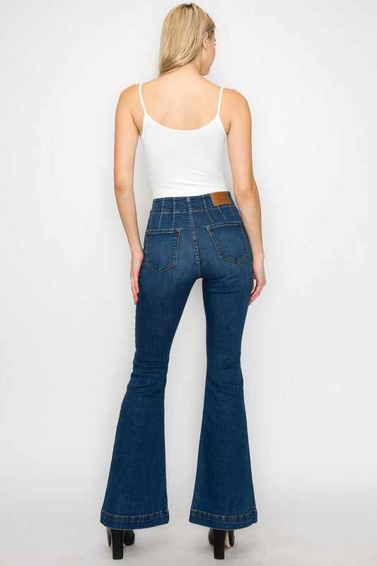 Plus Size-High Rise Modern Flare Jeans