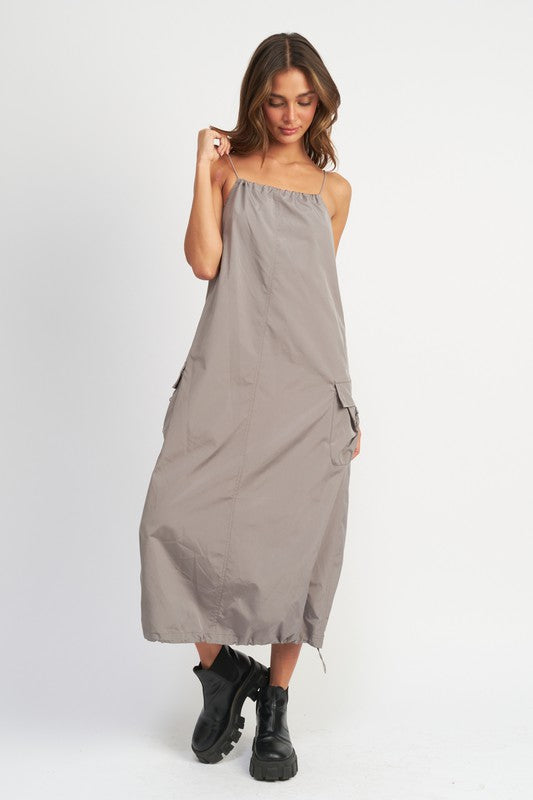 Spaghetti Strap Mid Nylon Dress