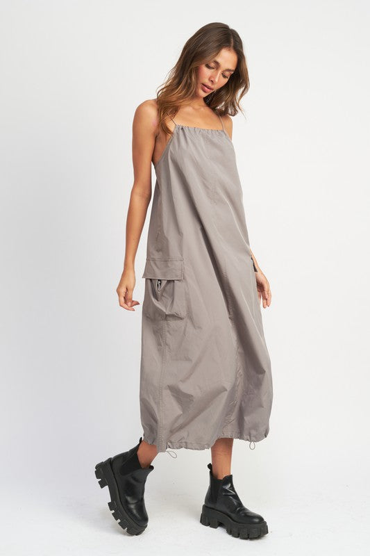 Spaghetti Strap Mid Nylon Dress