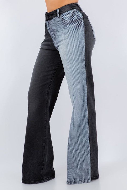 Asymmetrical Wide leg Jeans in Black