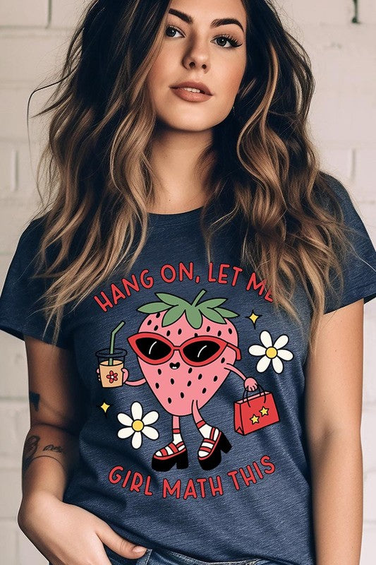 Strawberry Shopping Girl Flower Graphic T Shirts