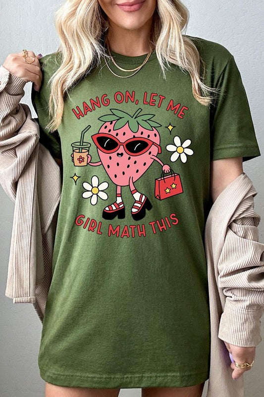 Strawberry Shopping Girl Flower Graphic T Shirts