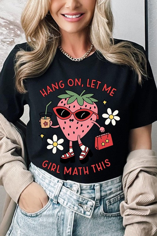 Strawberry Shopping Girl Flower Graphic T Shirts
