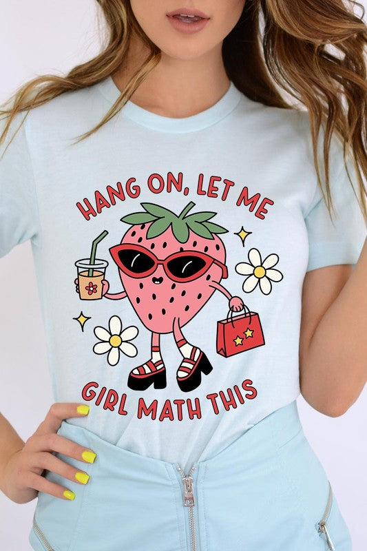 Strawberry Shopping Girl Flower Graphic T Shirts