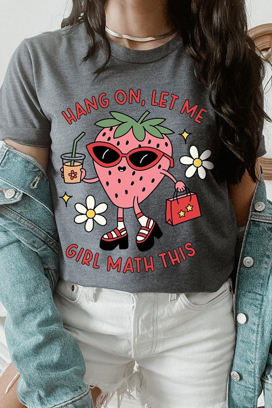 Strawberry Shopping Girl Flower Graphic T Shirts