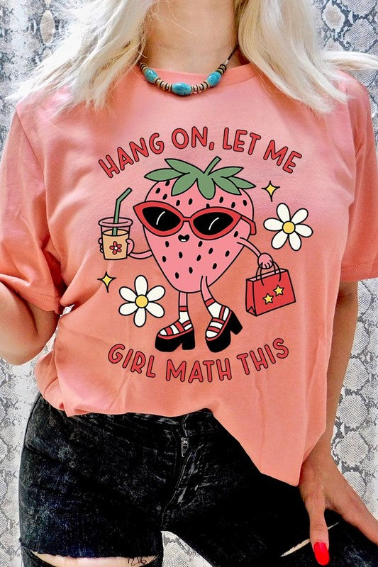 Strawberry Shopping Girl Flower Graphic T Shirts