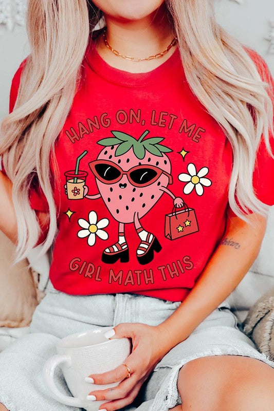 Strawberry Shopping Girl Flower Graphic T Shirts