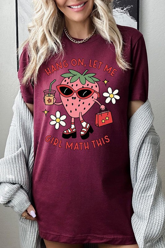 Strawberry Shopping Girl Flower Graphic T Shirts