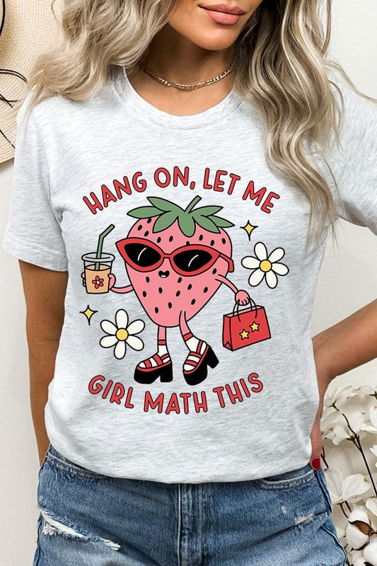 Strawberry Shopping Girl Flower Graphic T Shirts