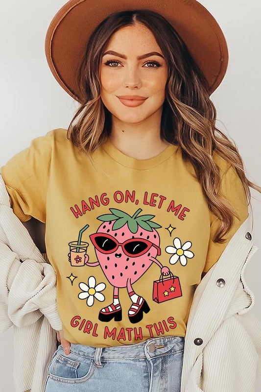 Strawberry Shopping Girl Flower Graphic T Shirts