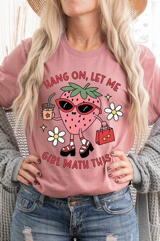 Strawberry Shopping Girl Flower Graphic T Shirts