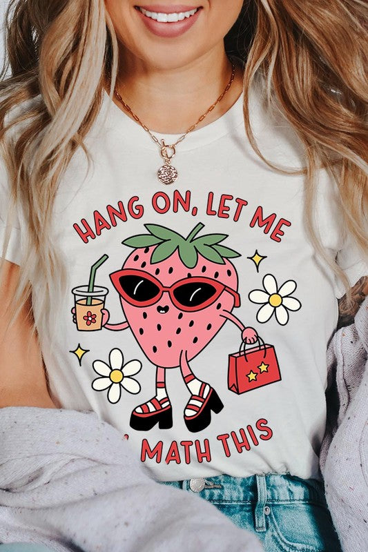 Strawberry Shopping Girl Flower Graphic T Shirts