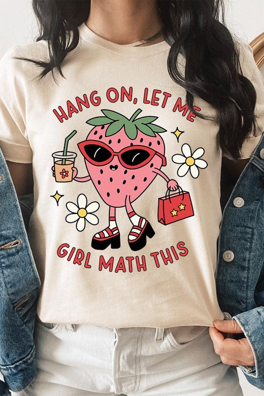 Strawberry Shopping Girl Flower Graphic T Shirts