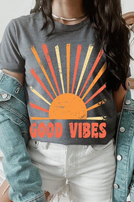 Good Vibes Sunshine Summer Graphic T Shirts