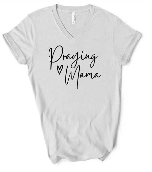 V-Neck Praying Mom Graphic Boutique Tee