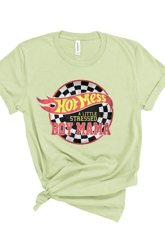 Hot Mess Boy Mama Graphic T Shirts