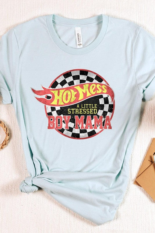 Hot Mess Boy Mama Graphic T Shirts