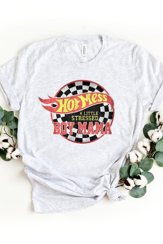 Hot Mess Boy Mama Graphic T Shirts