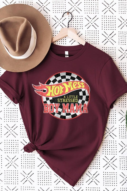 Hot Mess Boy Mama Graphic T Shirts