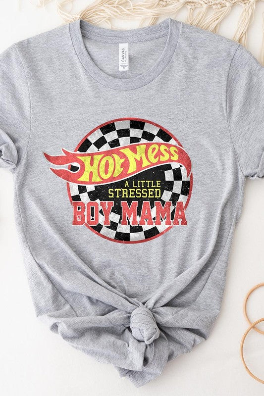 Hot Mess Boy Mama Graphic T Shirts