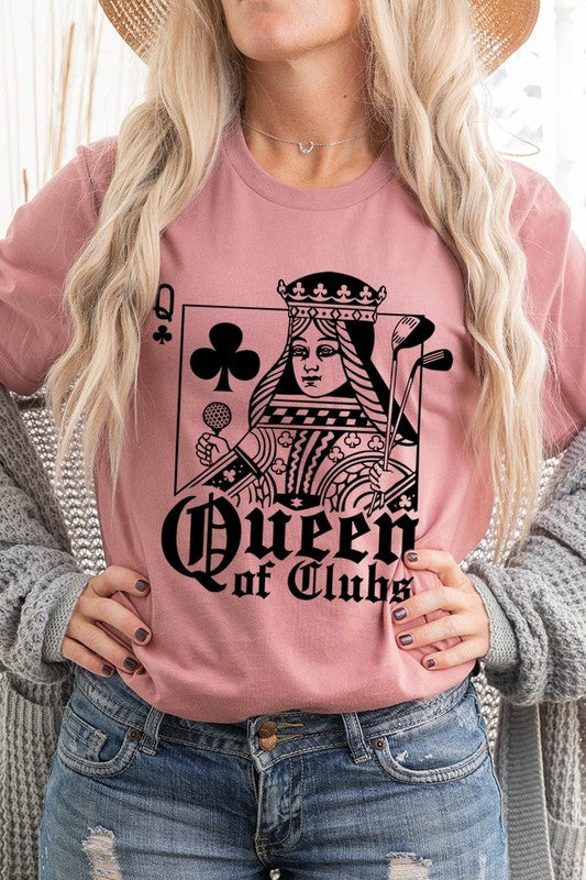 Playing Card Queen Golf Clubs Graphic T Shirts