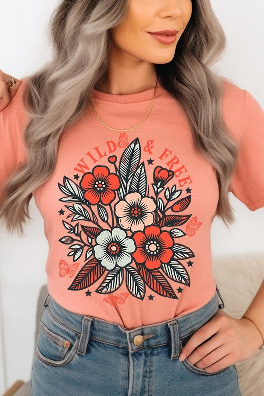 Wild Free Flowers Graphic T Shirts