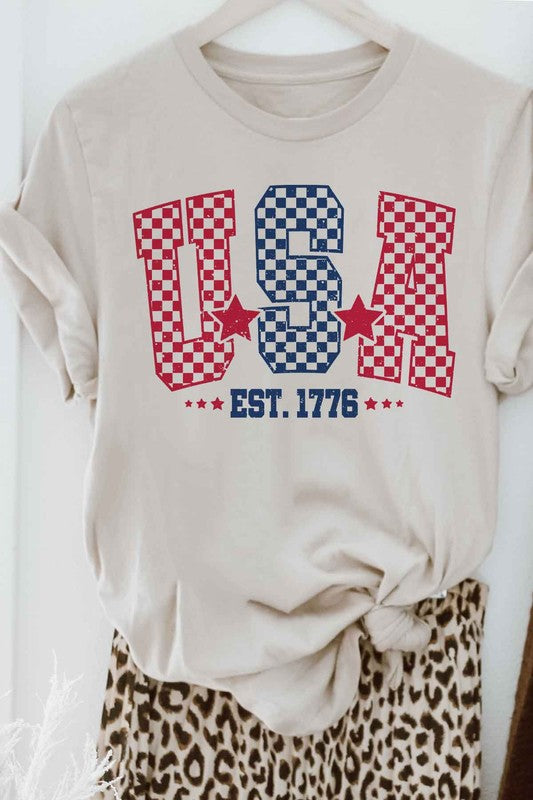 USA CHECKER GRAPHIC TEE