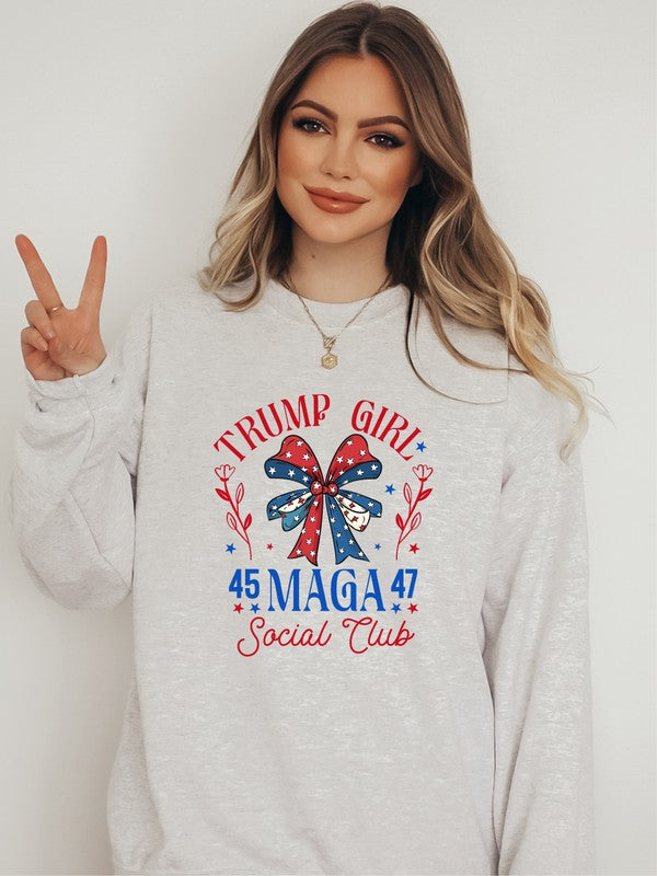 Trump Girl Social Club 45 47 Election Graphic Crew