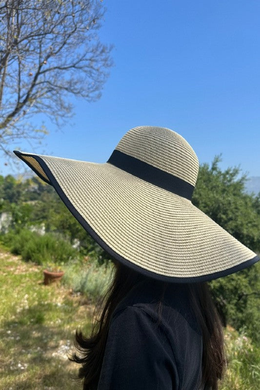 Straw Wide Brim Floppy Sun Hat