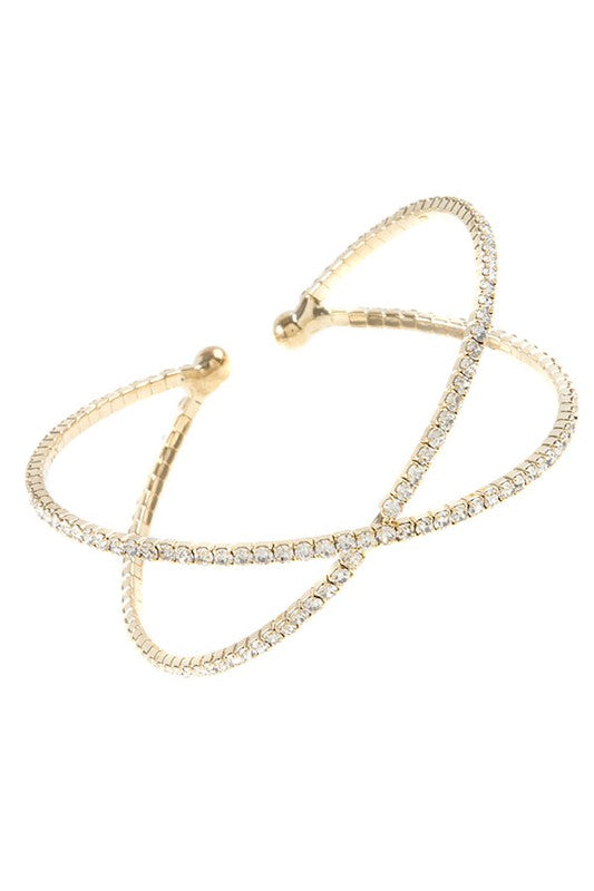 Criss Cross Rhinestone Bracelet