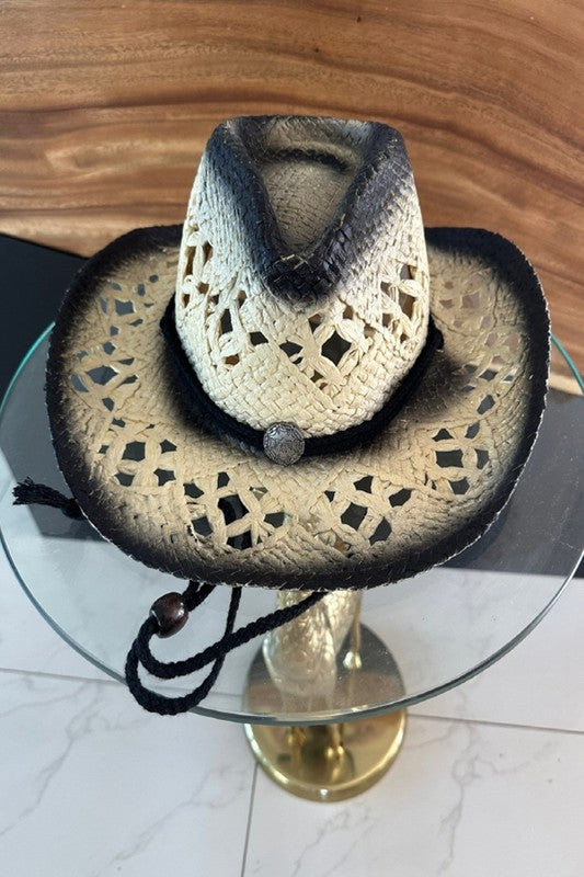 Cowboy hat with longhorn band