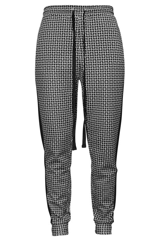 WEIV MEN'S Patterned Sweatpants with Side Stripe