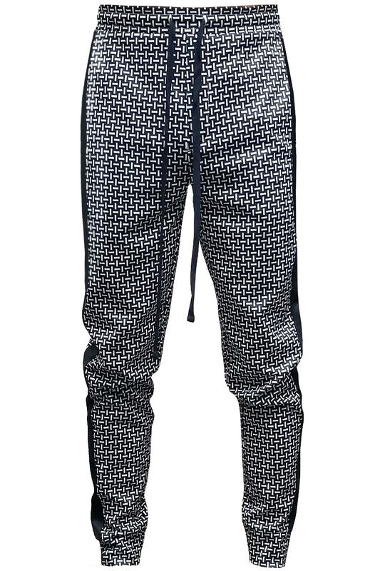 WEIV MEN'S Patterned Sweatpants with Side Stripe