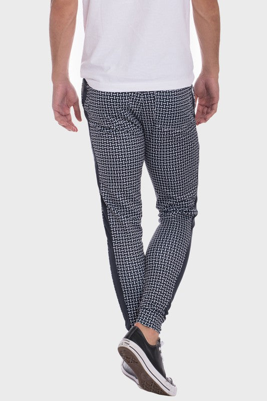 WEIV MEN'S Patterned Sweatpants with Side Stripe