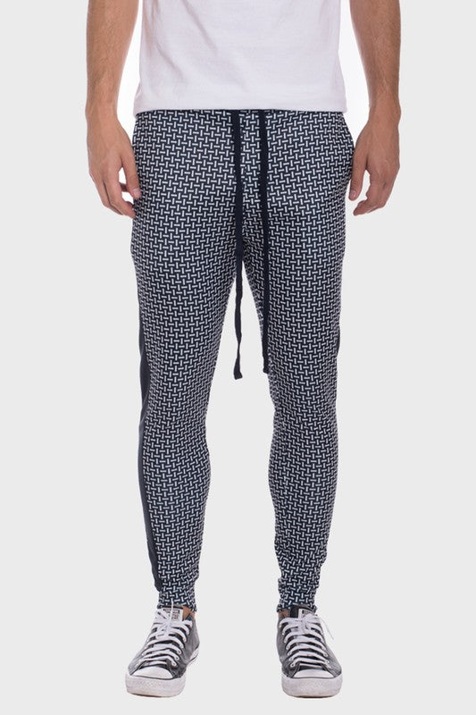 WEIV MEN'S Patterned Sweatpants with Side Stripe