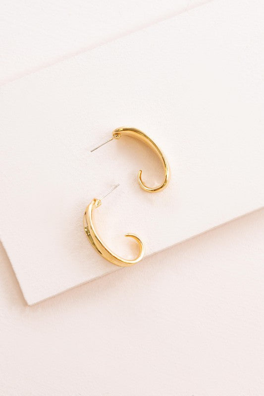 Curved Hoop Post Earrings