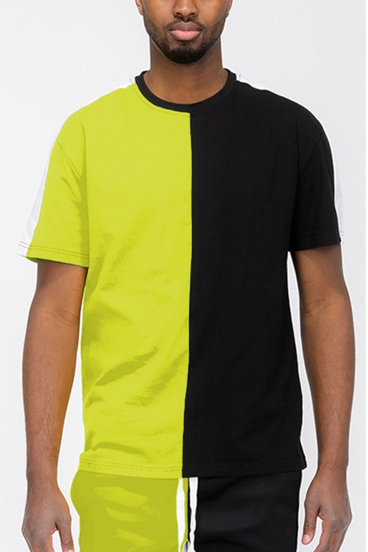 Two Tone Color Block Short Sleeve T-shirt