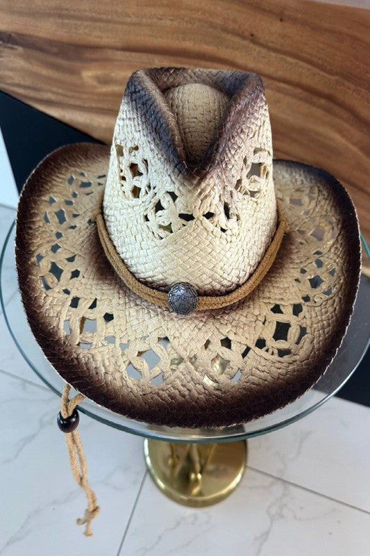 Cowboy hat with longhorn band