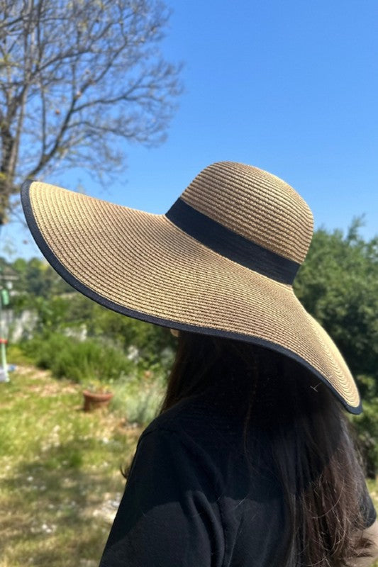 Straw Wide Brim Floppy Sun Hat