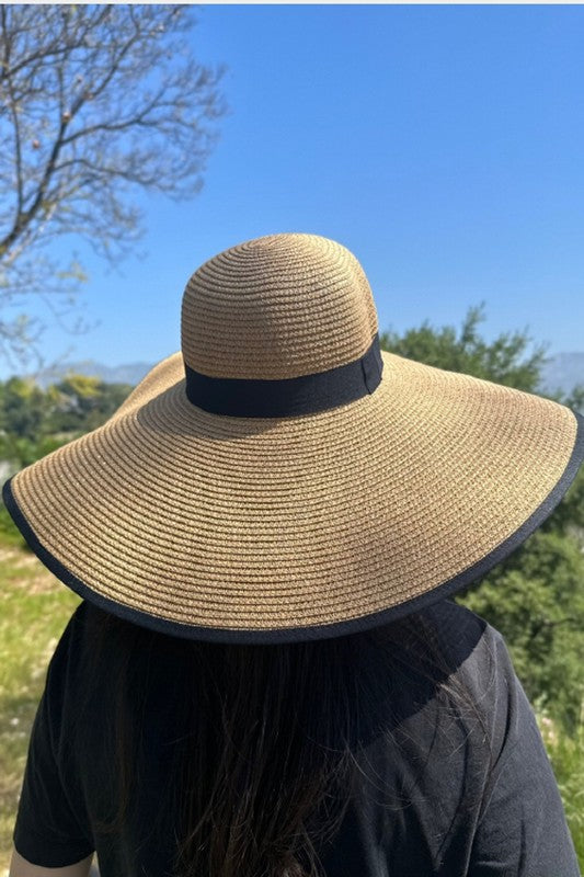 Straw Wide Brim Floppy Sun Hat