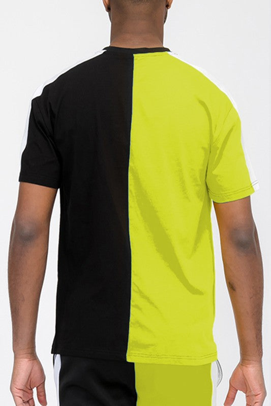 Two Tone Color Block Short Sleeve T-shirt