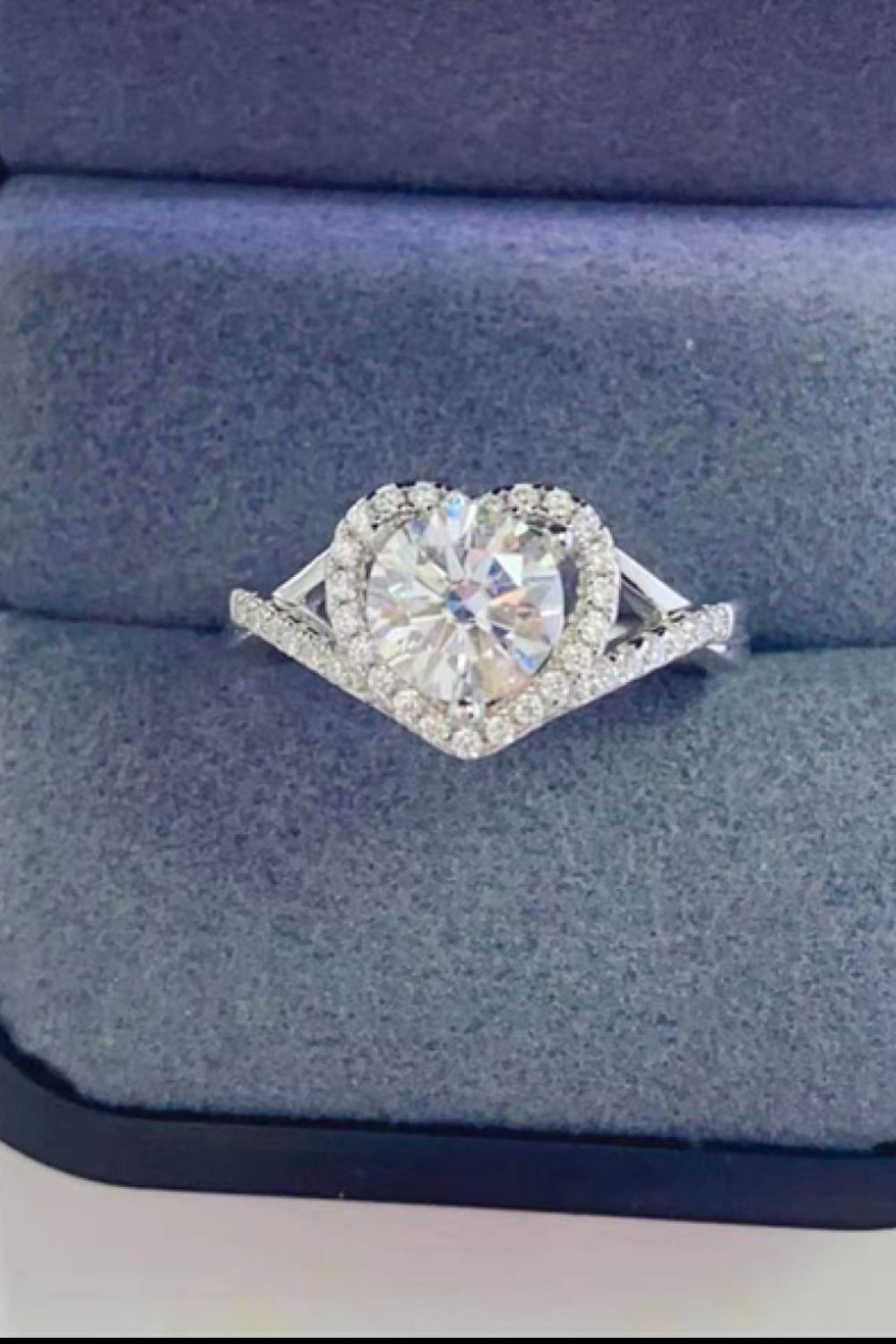 Moissanite 925 Sterling Silver Heart Ring