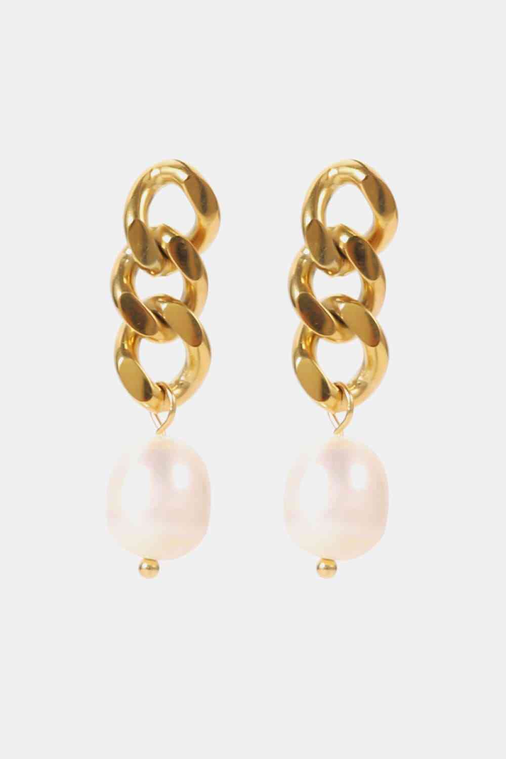 Stainless Steel Pearl Earrings