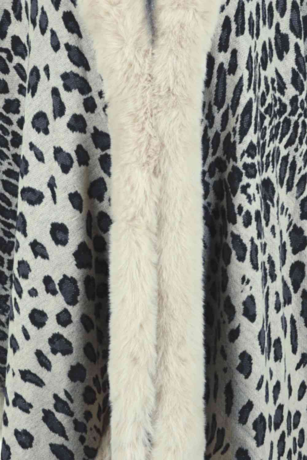 Leopard Open Front Poncho